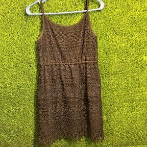 Black floral lace dress